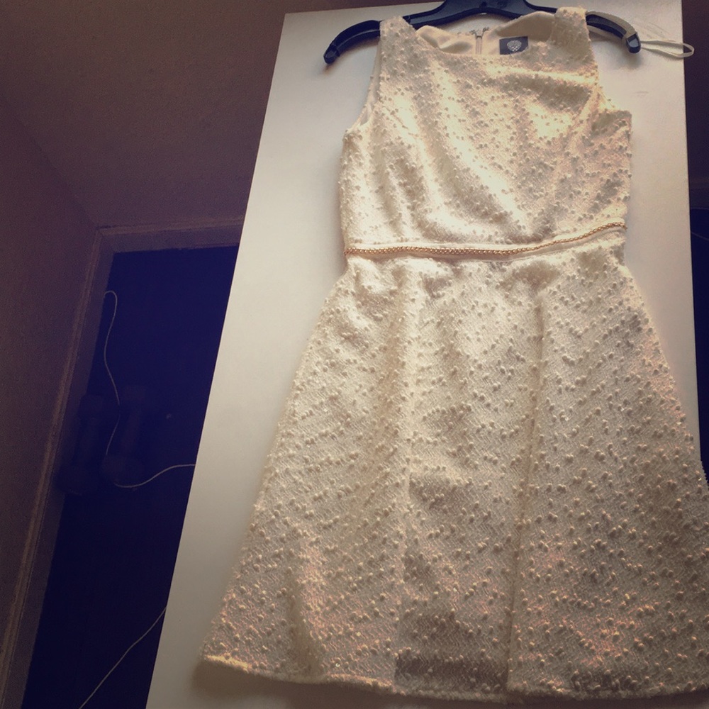 Vince Camuto white flared sleeveless dress NWOT